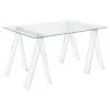 Amaturo 59-inch Glass Top Acrylic Writing Desk Clear - COA-801535
