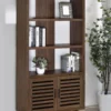 Maddox 71-inch 3-shelf Cabinet Bookcase Walnut - COA-801863
