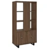 Maddox 71-inch 3-shelf Cabinet Bookcase Walnut - COA-801863