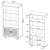 Maddox 71-inch 3-shelf Cabinet Bookcase Walnut - COA-801863