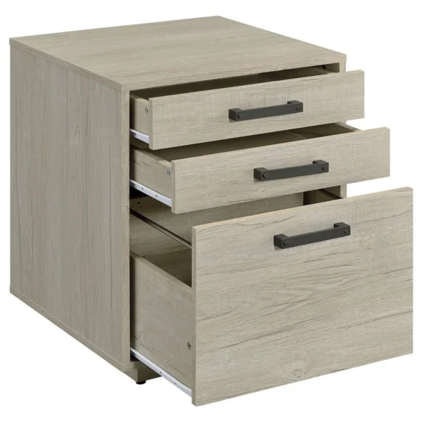 Loomis 3-drawer Home Office File Cabinet Whitewashed Grey - COA-805882