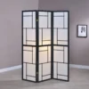 Damis 3-Panel Room Divider Folding Shoji Screen Black - COA-900102