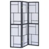Damis 3-Panel Room Divider Folding Shoji Screen Black - COA-900102