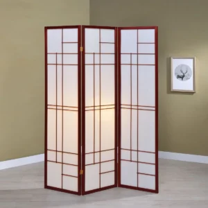 Katerina 3-Panel Room Divider Folding Shoji Screen Cherry - COA-900110