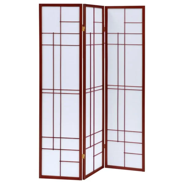 Katerina 3-Panel Room Divider Folding Shoji Screen Cherry - COA-900110