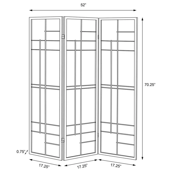 Katerina 3-Panel Room Divider Folding Shoji Screen Cherry - COA-900110