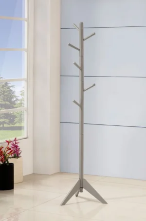 Devlin 6 Hook Freestanding Wood Coat Rack Hat Hanger Grey - COA-900632