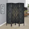 Haidera 4-Panel Room Divider Folding Screen Black Damask - COA-901632