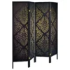 Haidera 4-Panel Room Divider Folding Screen Black Damask - COA-901632