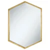 Bledel 24 x 34 Inch Hexagonal Wall Mirror Gold - COA-902356