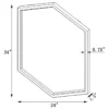 Bledel 24 x 34 Inch Hexagonal Wall Mirror Gold - COA-902356