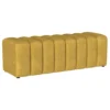 Summer Fabric Upholstered Tufted Accent Bench Mustard Yellow - COA-910292