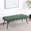 Ella Upholstered Tufted Bench Metal Legs Teal - COA-910336