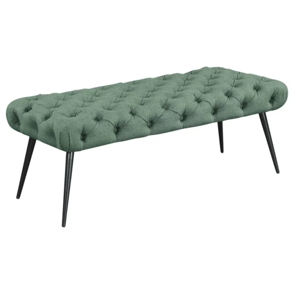 Ella Upholstered Tufted Bench Metal Legs Teal - COA-910336