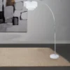 Shirley 86-inch Hanging Crystal Arc Metal Floor Lamp Chrome - COA-920065