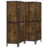Deepika 4-Panel Room Divider Folding Screen Rustic Nutmeg - COA-961413