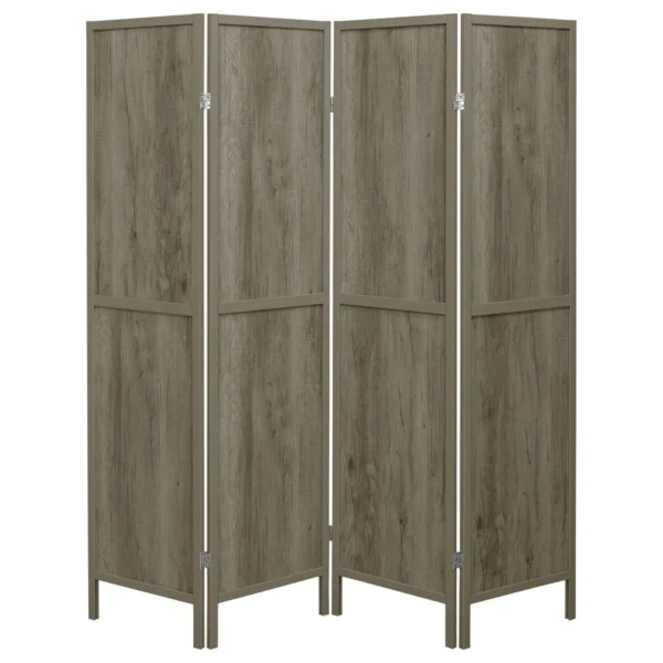 Deepika 4-Panel Room Divider Folding Screen Grey Driftwood - COA-961415