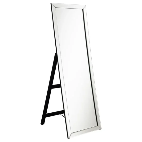 Soline 22 x 61 Inch Framed Standing Floor Mirror Silver - COA-961633