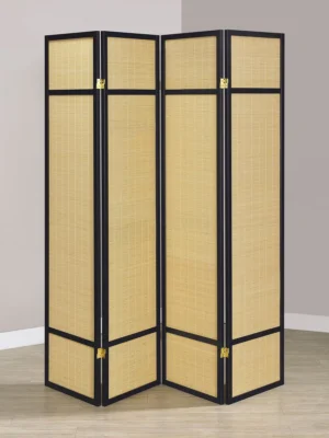 Pearce 4-panel Bamboo Room Divider Folding Screen Natural - COA-961648