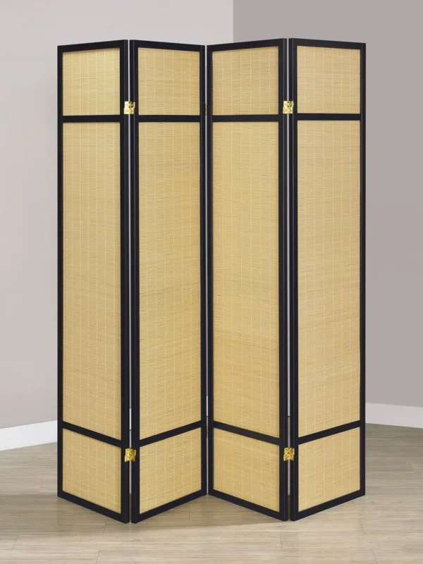 Pearce 4-panel Bamboo Room Divider Folding Screen Natural - COA-961648
