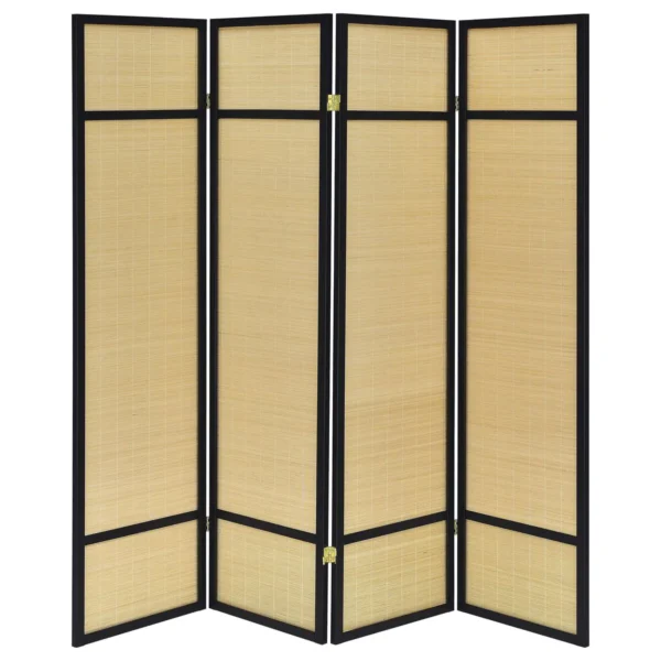 Pearce 4-panel Bamboo Room Divider Folding Screen Natural - COA-961648