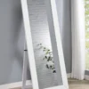 Cadence Tempered Glass Full Length Mirror White High Gloss - COA-961656