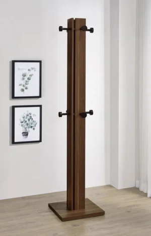 Rikkie Engineered Wood Coat Rack Walnut - COA-983281